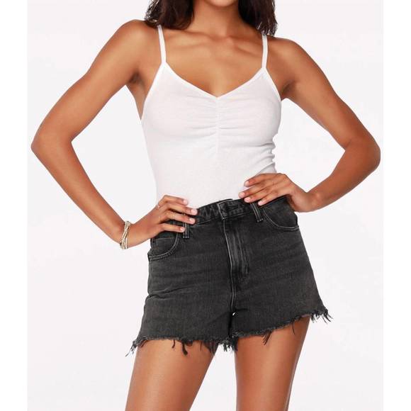 BOBI: SHIRRED FRONT CAMI - WHITE main image 1